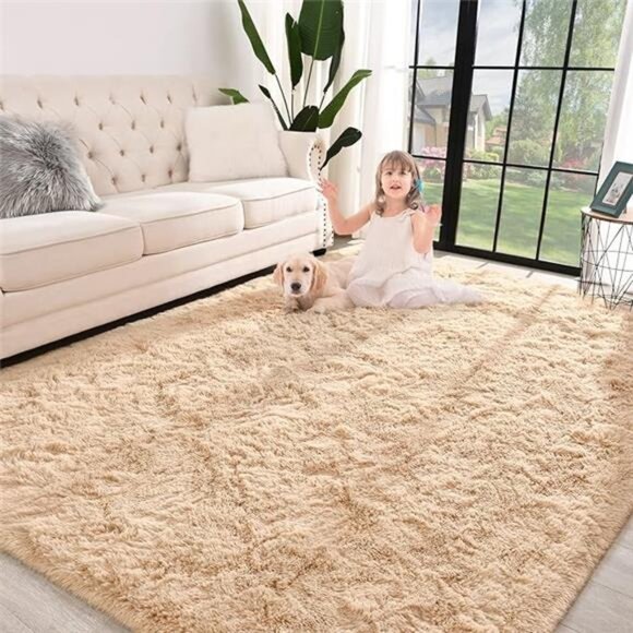 Super Soft ShaggyRug for Bedroom,4x5.9 FluffyCarpet for Living Room,Fuzzy Indoor - Picture 7 of 7
